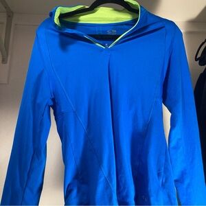 Champion Blue and Lime Athletic Quarter Zip